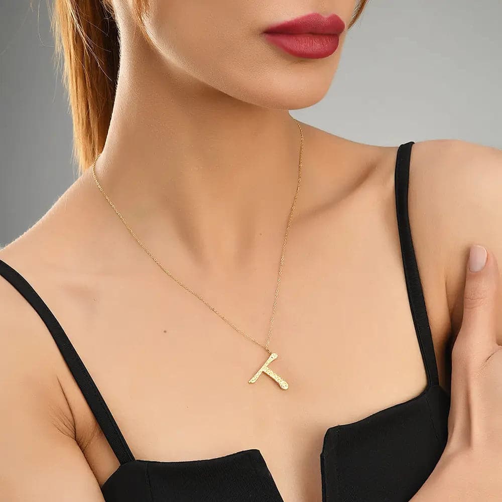 Ropi Letter-T Halskette Gold