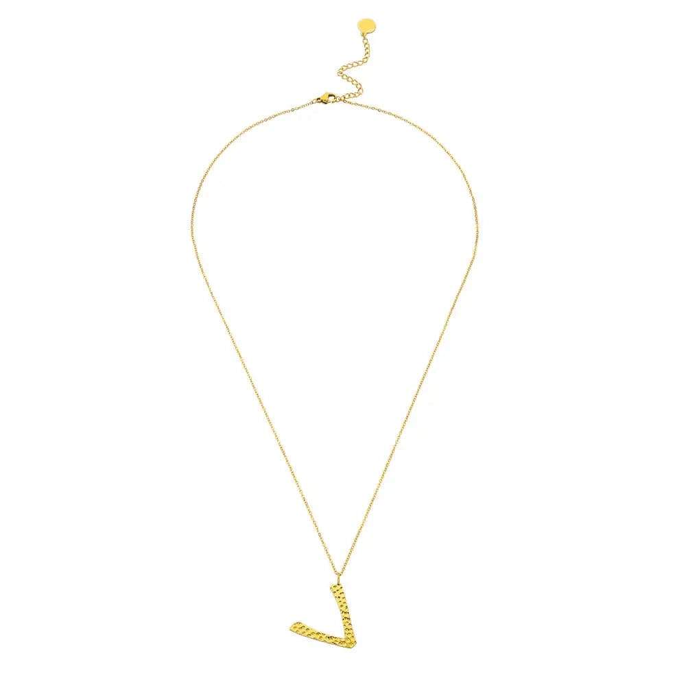 Ropi Letter-V Halskette Gold