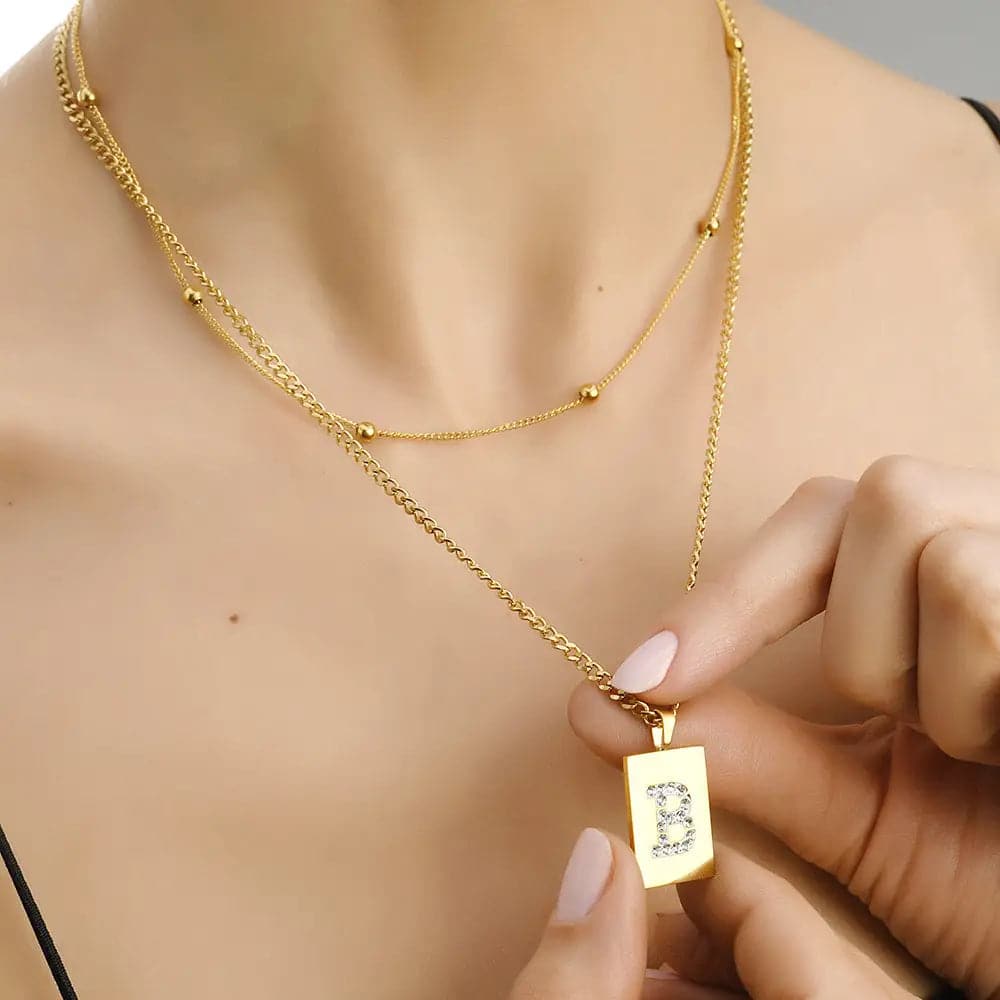 Sero Letter-B Halskette Gold