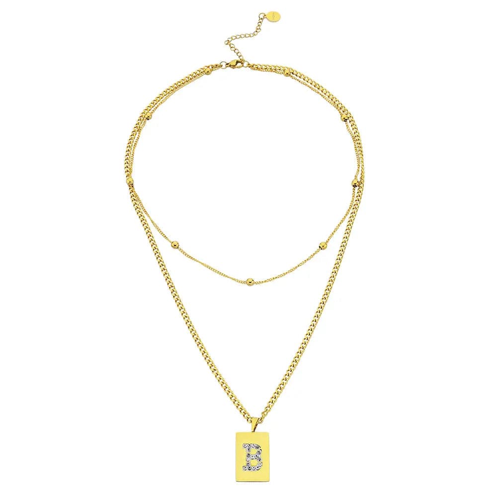 Sero Letter-B Halskette Gold