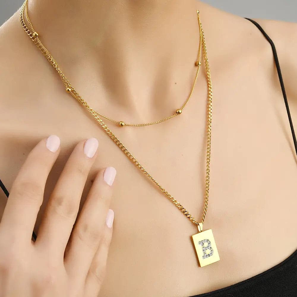 Sero Letter-B Halskette Gold