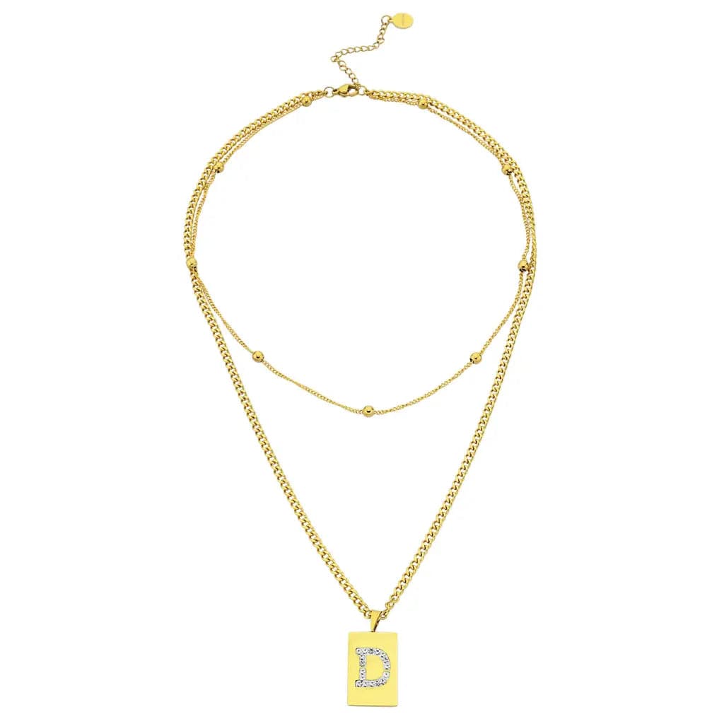 Sero Letter-D Halskette Gold