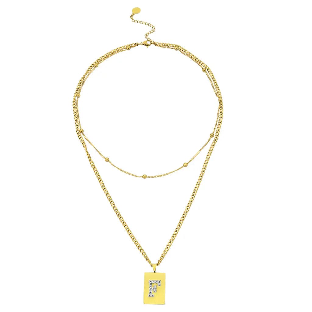 Sero Letter-F Halskette Gold