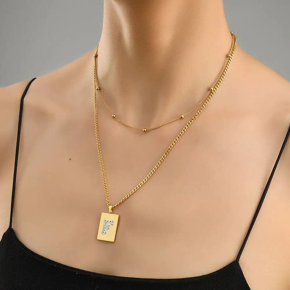Sero Letter-F Halskette Gold