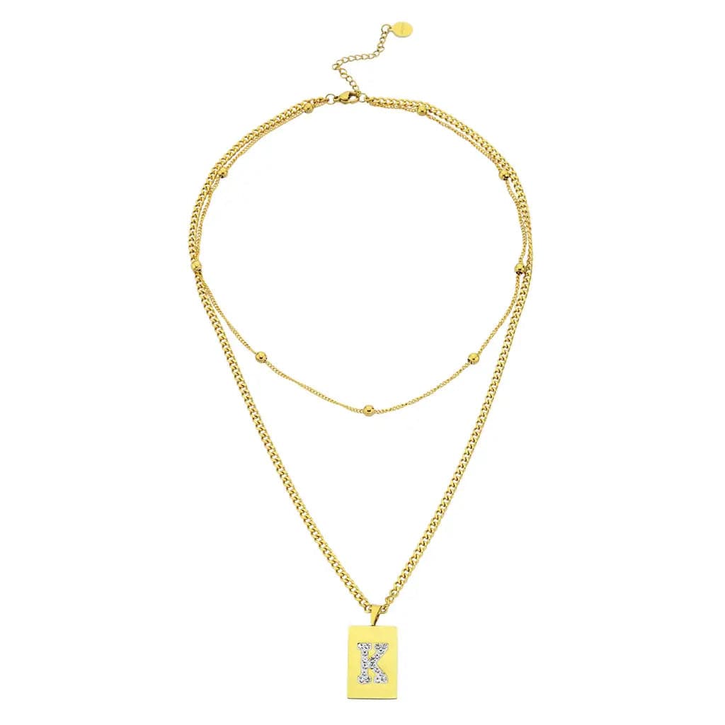 Sero Letter-K Halskette Gold