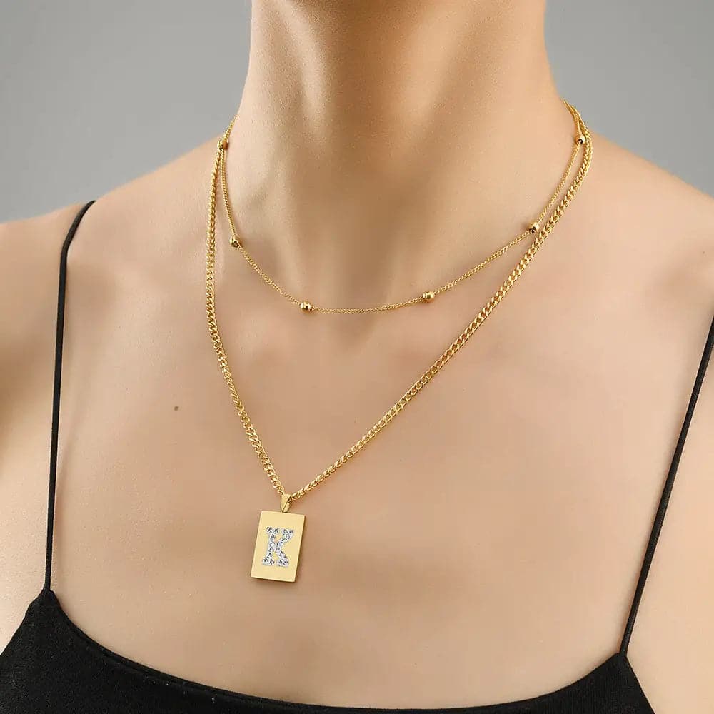 Sero Letter-K Halskette Gold