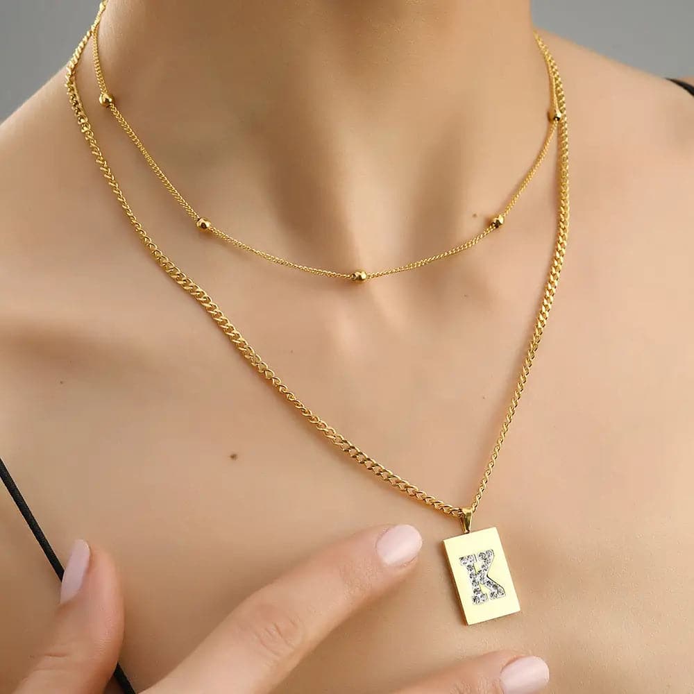 Sero Letter-K Halskette Gold