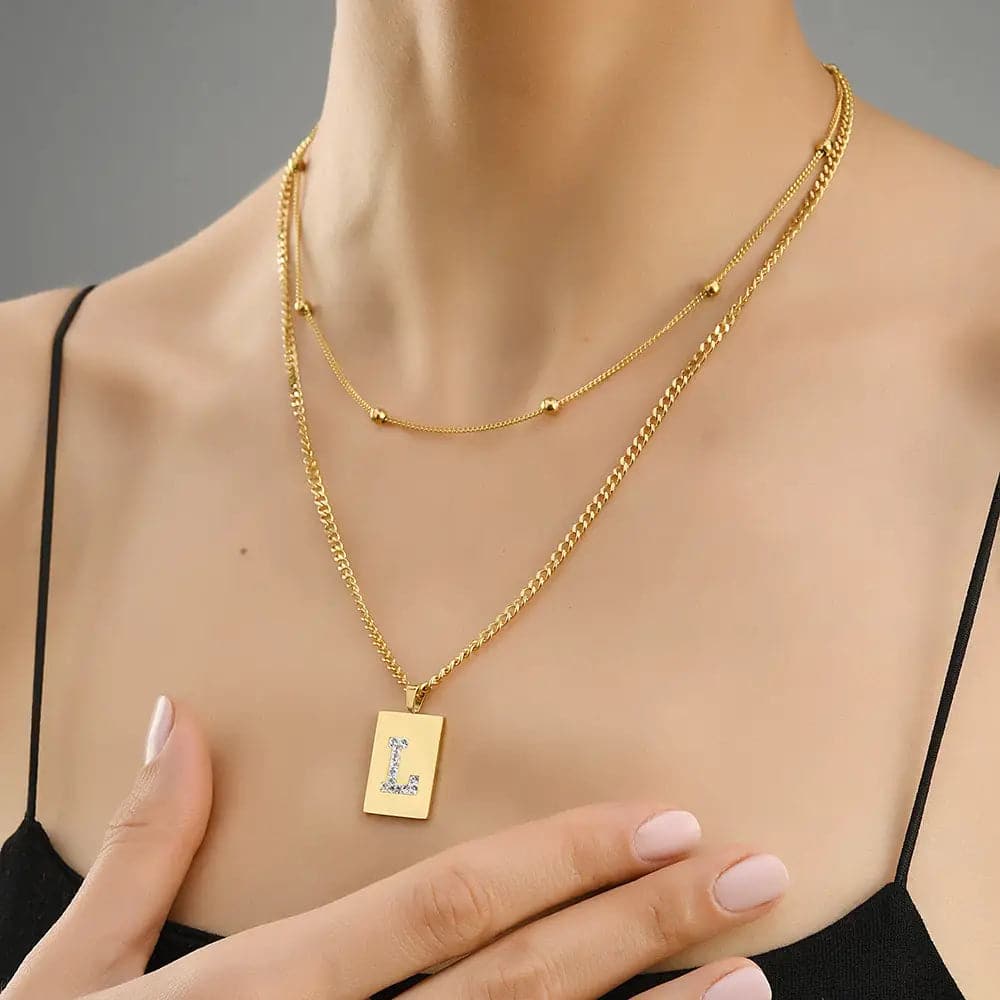 Sero Letter-L Halskette Gold