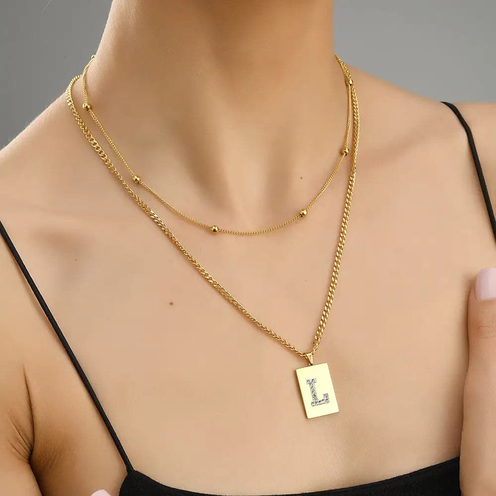 Sero Letter-L Halskette Gold