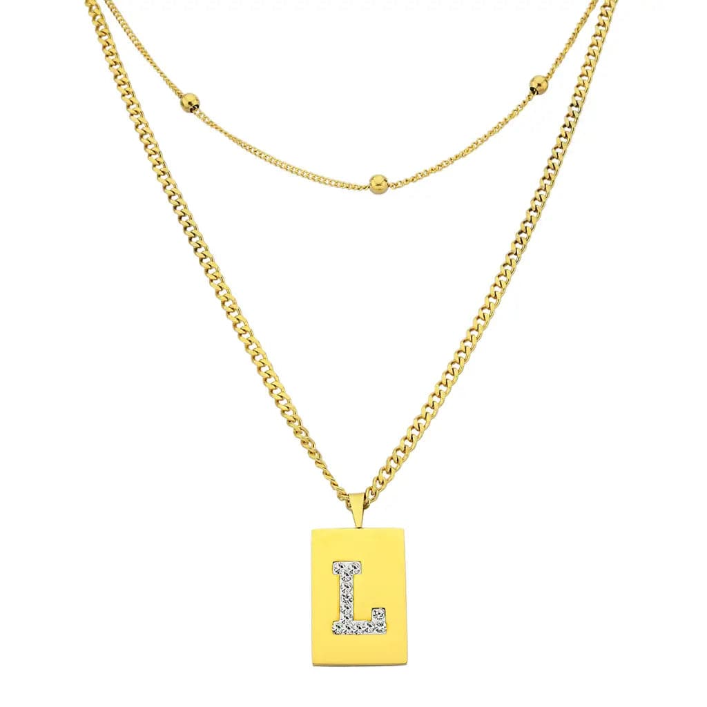 Sero Letter-L Halskette Gold