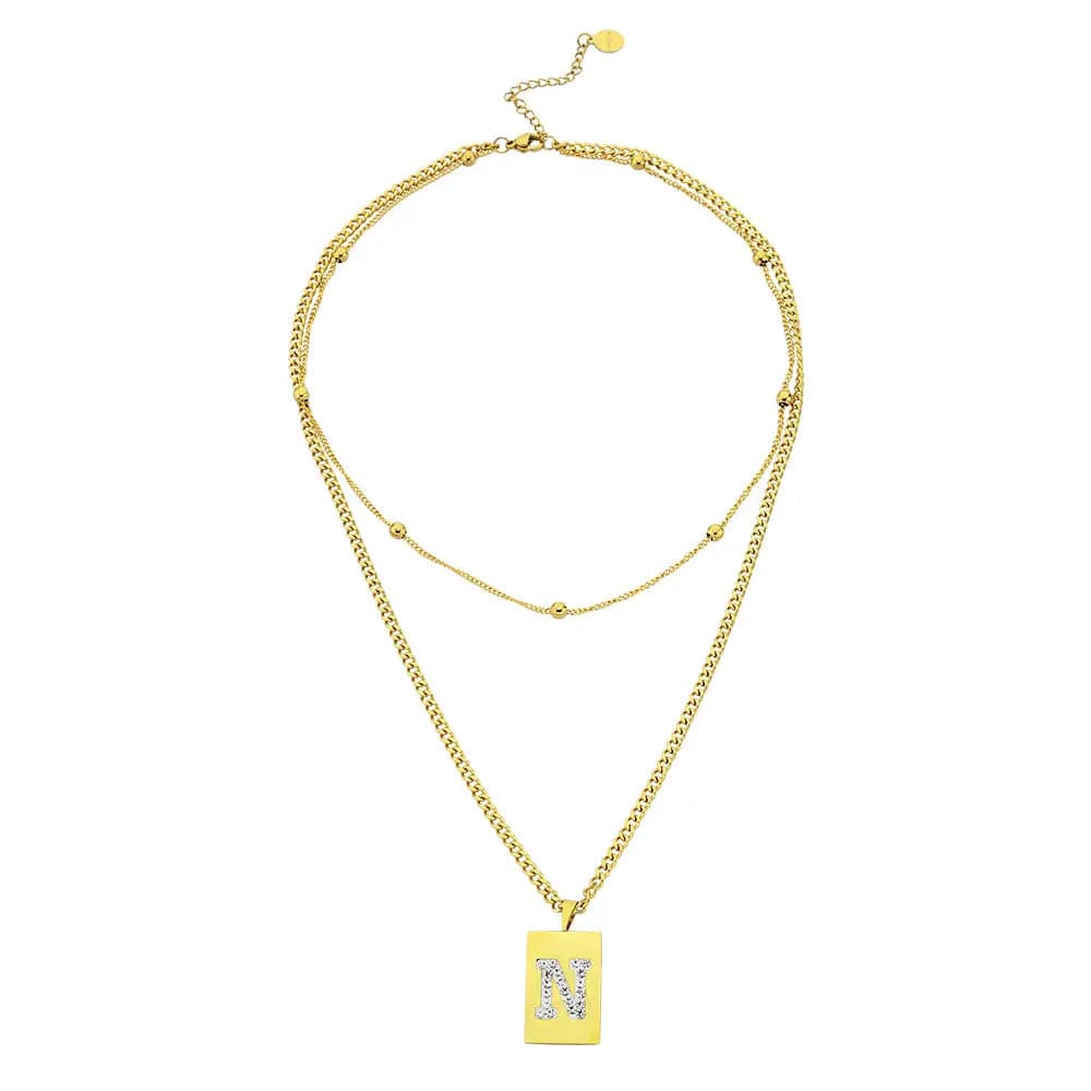 Sero Letter-N Halskette Gold