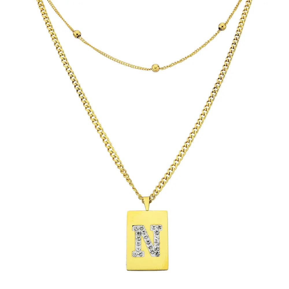 Sero Letter-N Halskette Gold