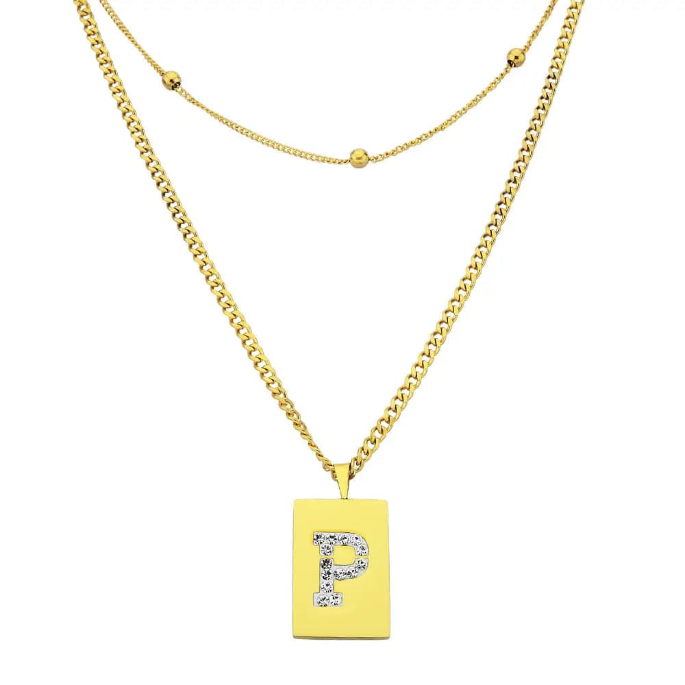 Sero Letter-P Halskette Gold