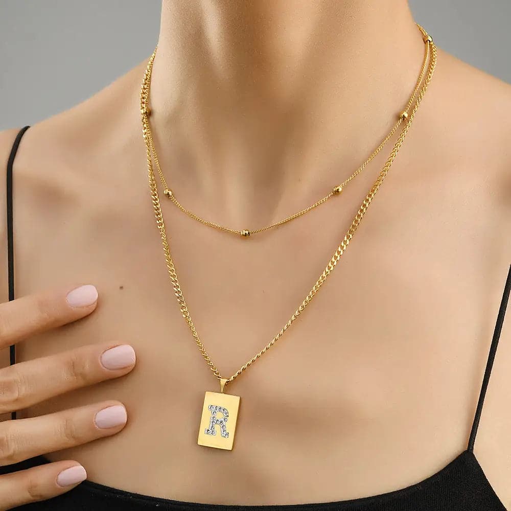 Sero Letter-R Halskette Gold