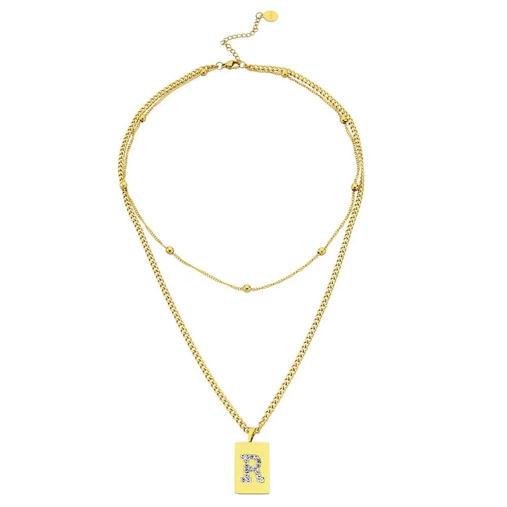 Sero Letter-R Halskette Gold