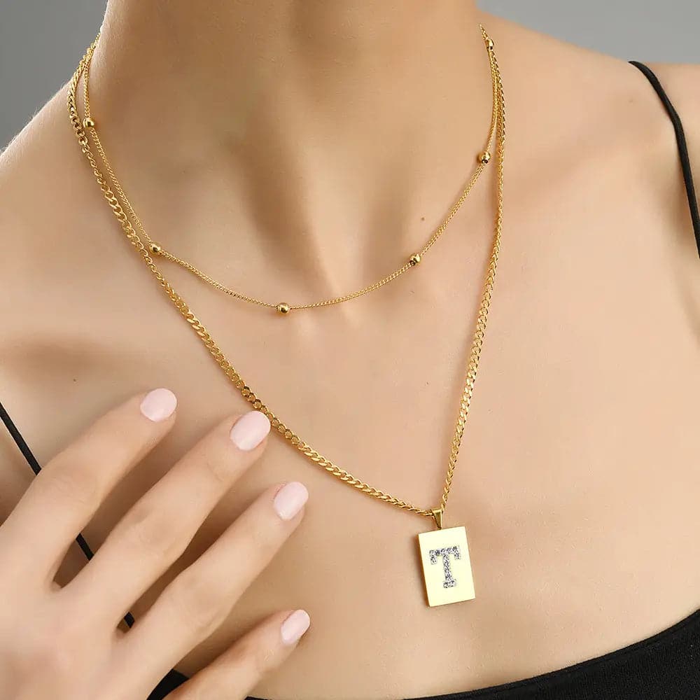 Sero Letter-T Halskette Gold