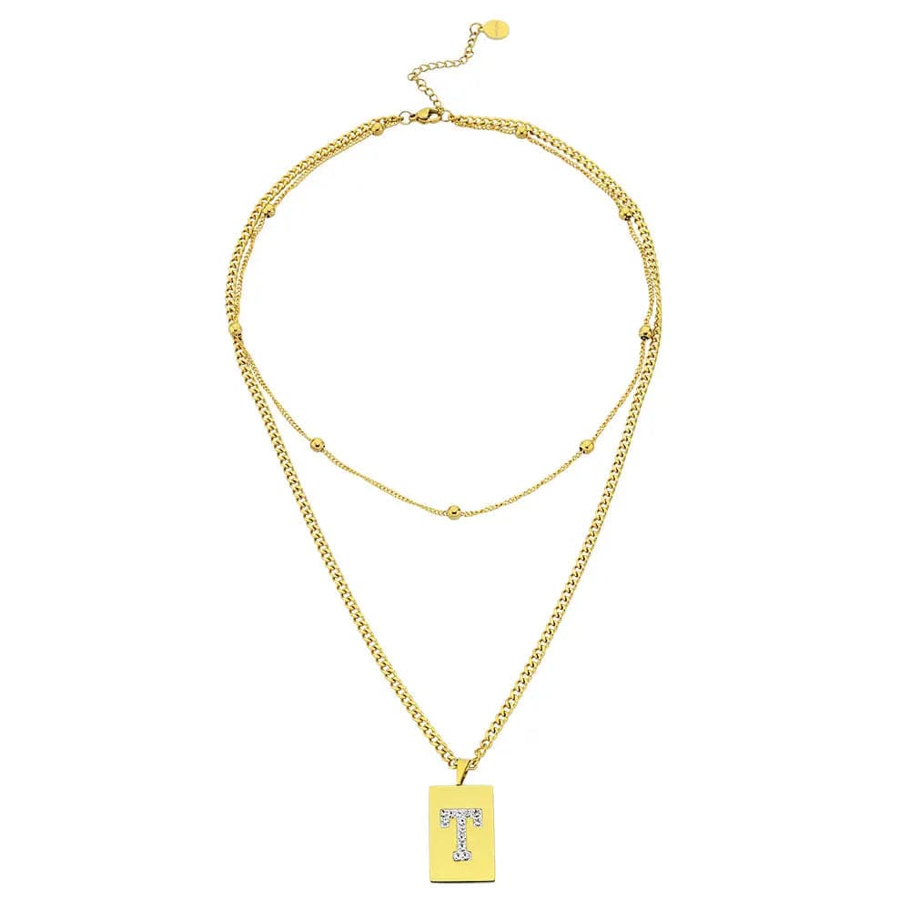 Sero Letter-T Halskette Gold