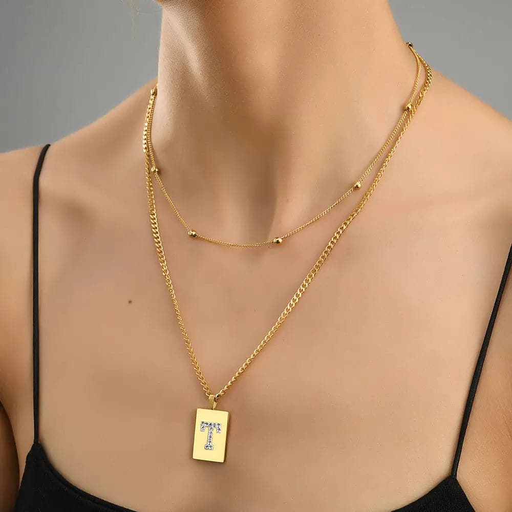 Sero Letter-T Halskette Gold