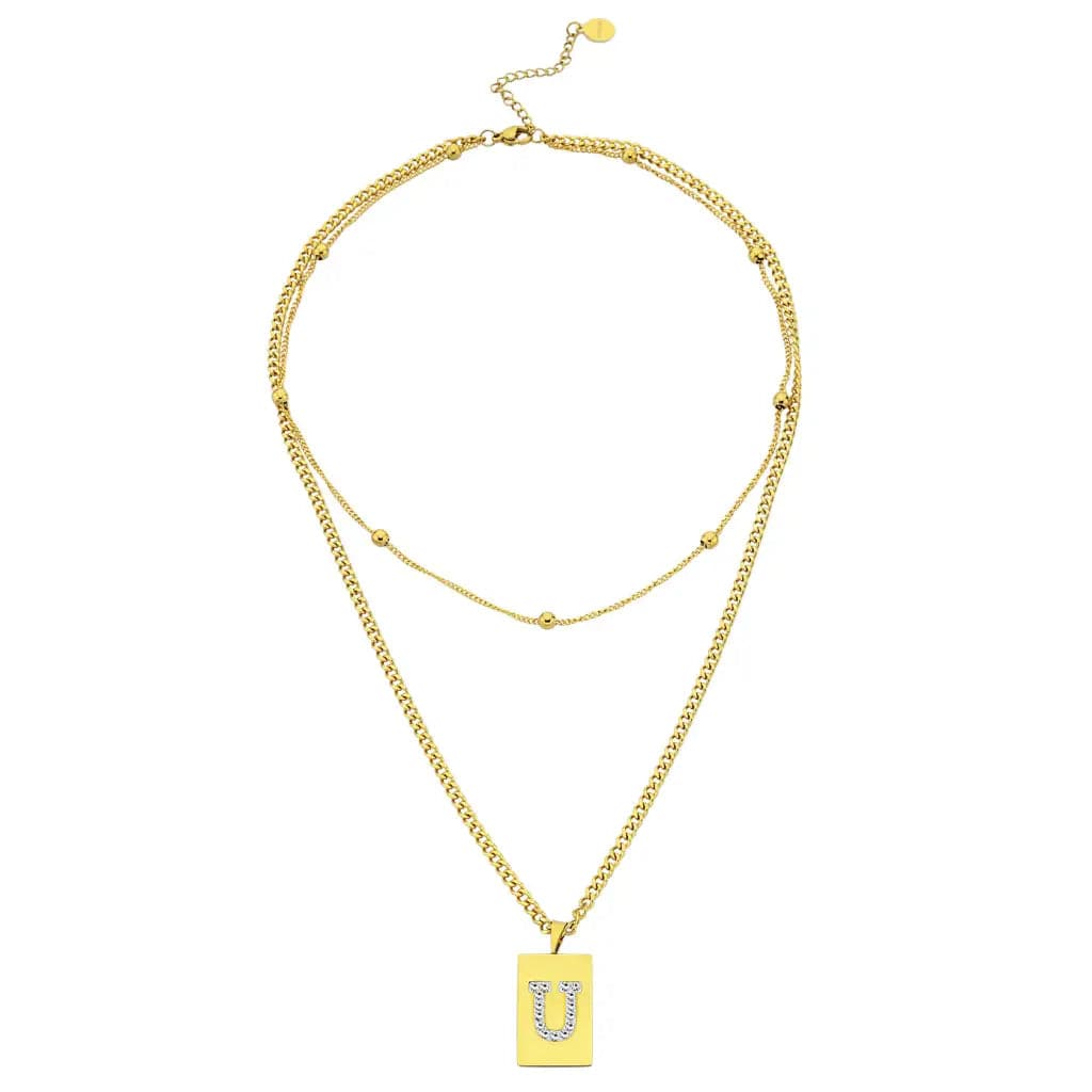 Sero Letter-U Halskette Gold