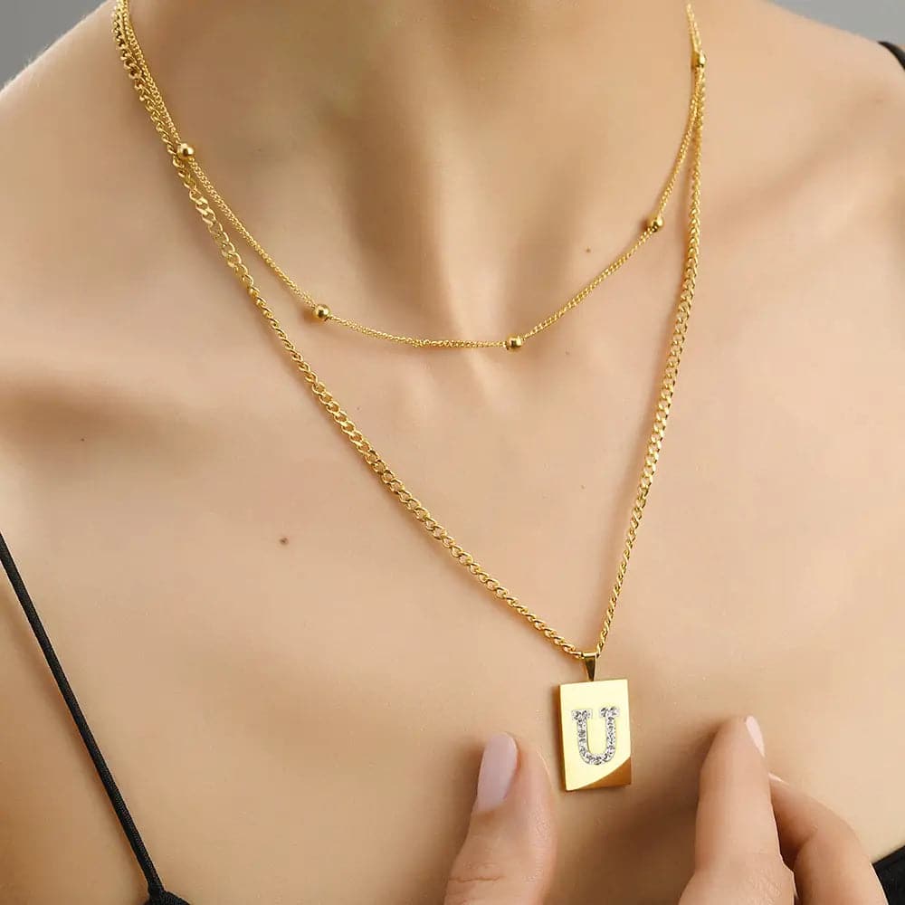 Sero Letter-U Halskette Gold