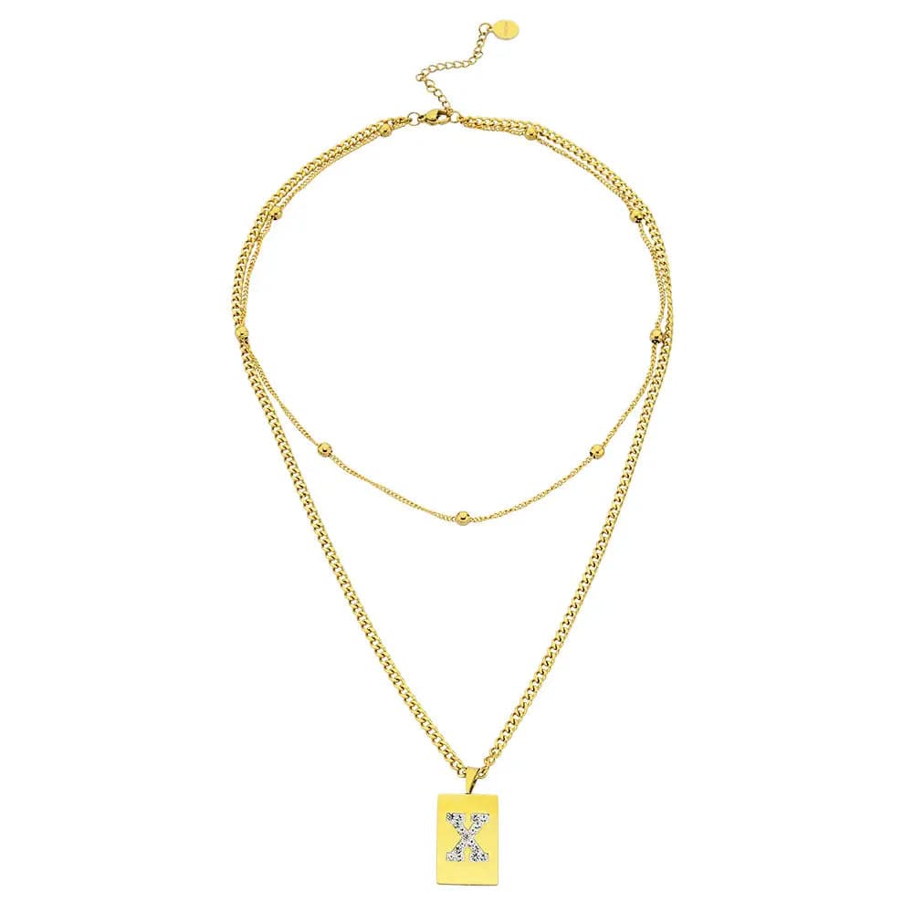 Sero Letter-X Halskette Gold