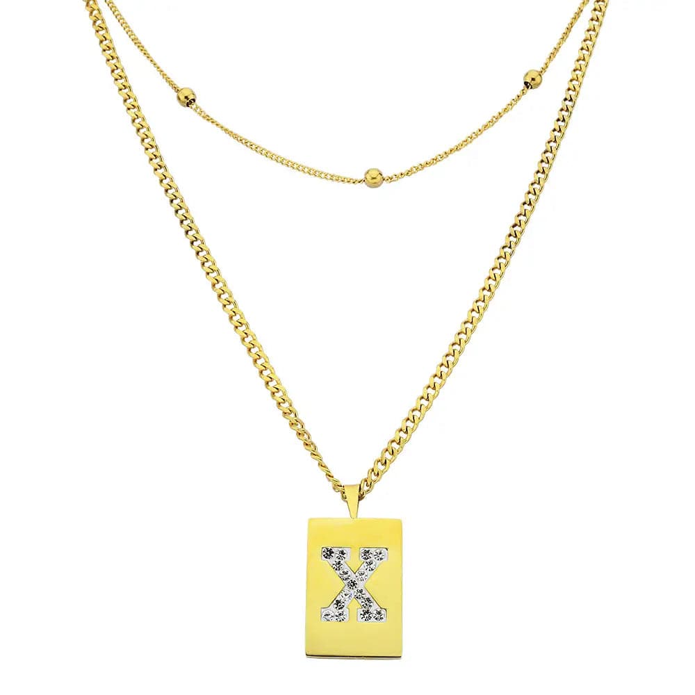 Sero Letter-X Halskette Gold