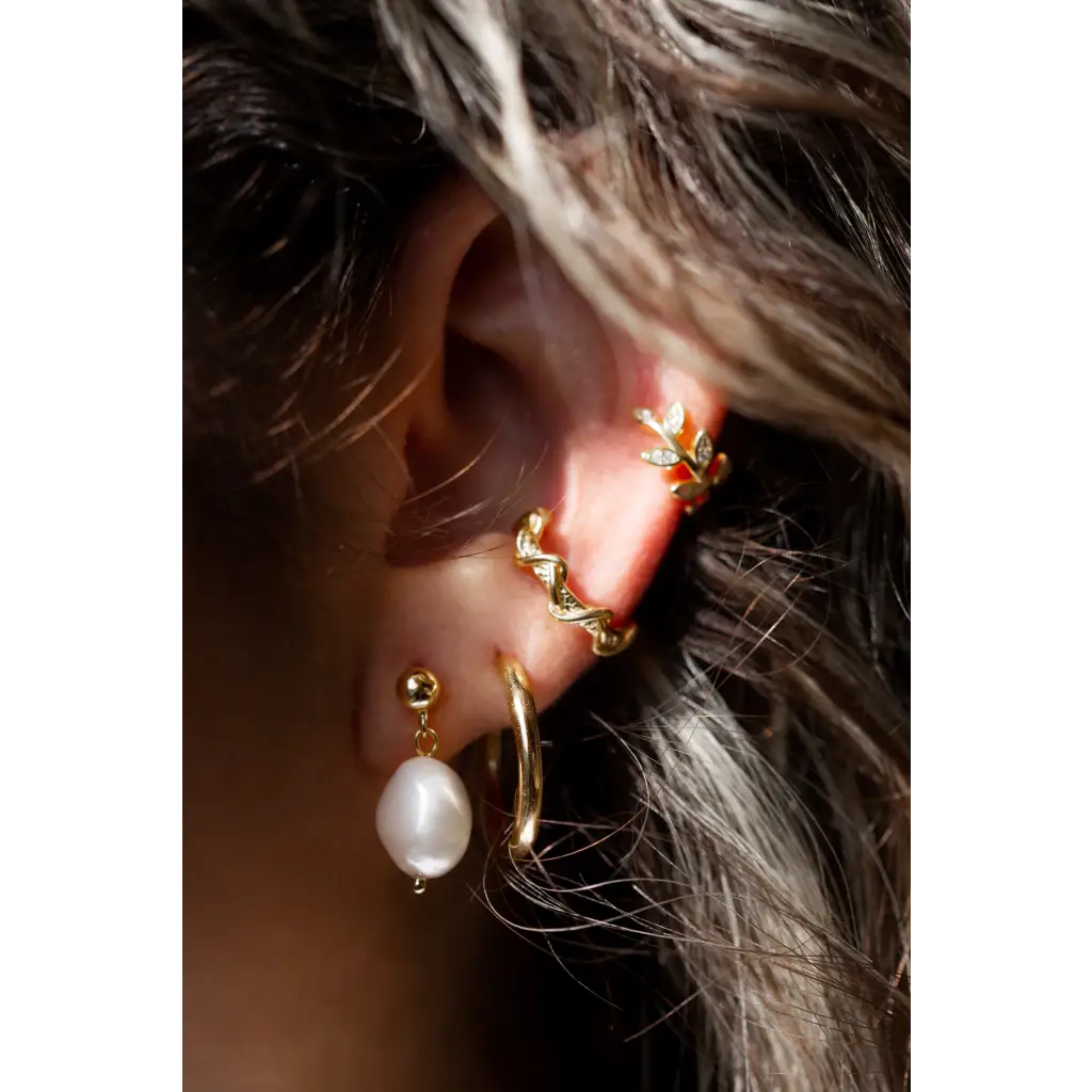 Vintage wave art ear cuff