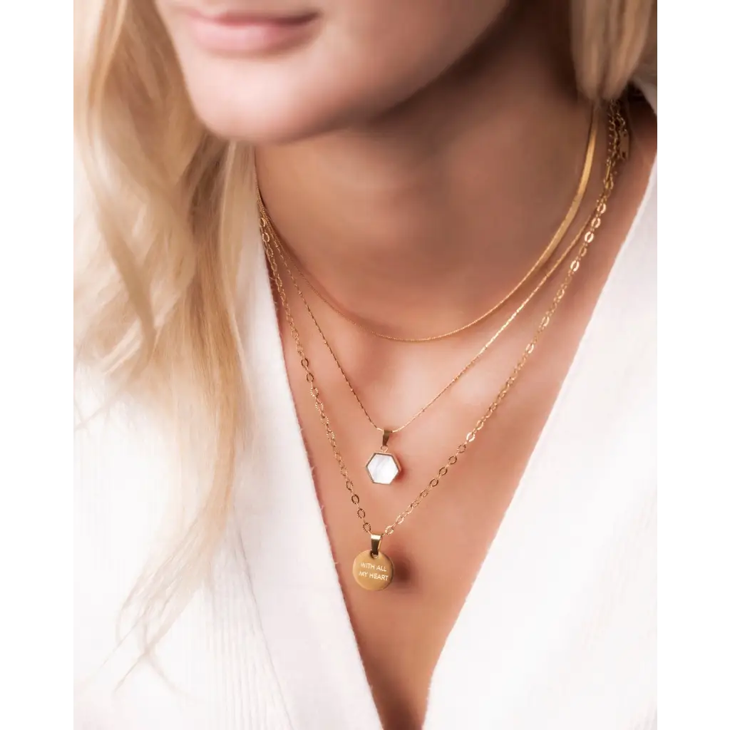 'WITH ALL MY HEART' circle necklace